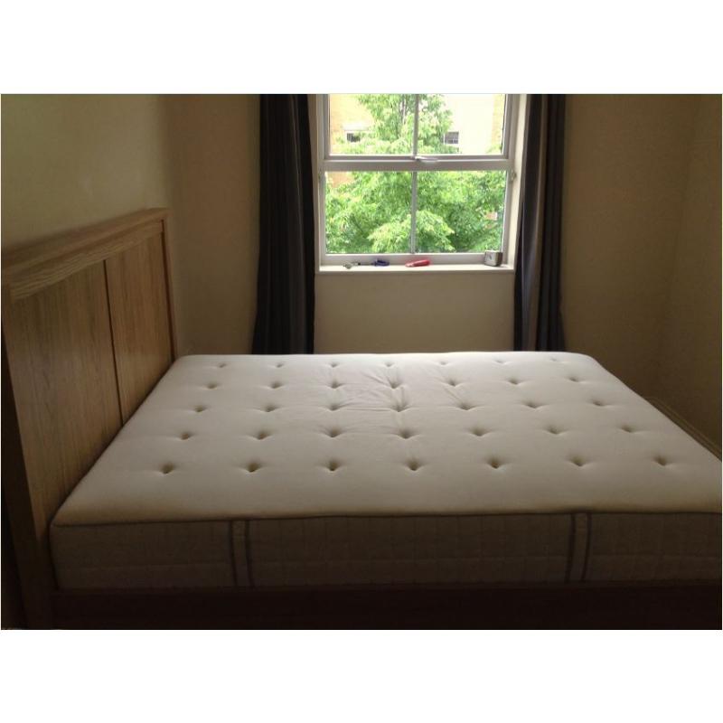 (IKEA) Wood Double Bed with Mattress