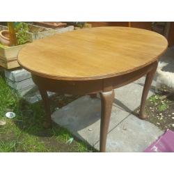 1950s hand made oak extending dining room table