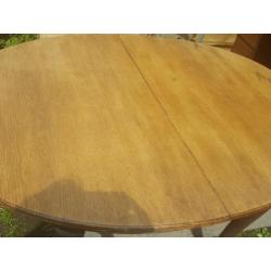 1950s hand made oak extending dining room table