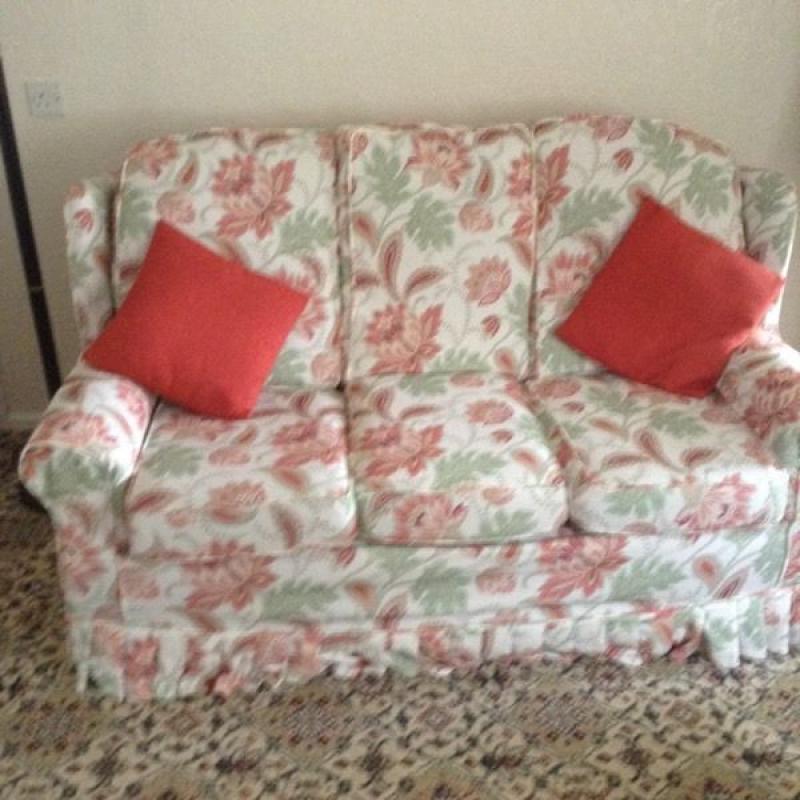 Settee,chair,storage pouffe.