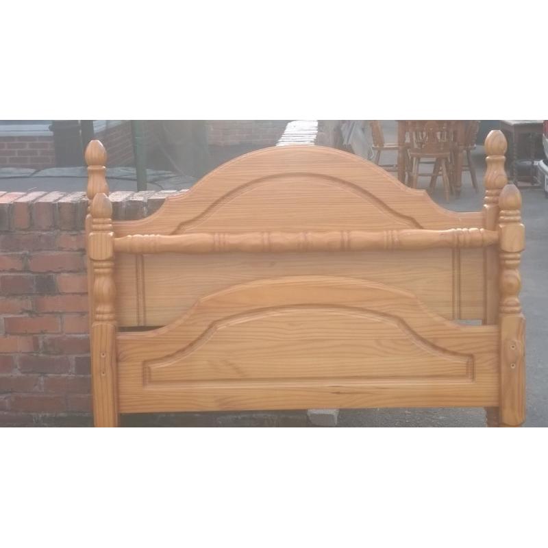 solid pine double bed frame