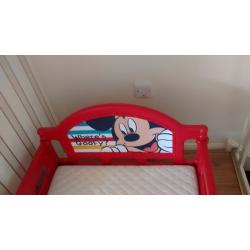 Mickey mouse toddler bed and mattress