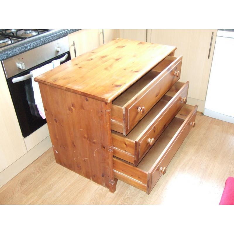 Chest of drawers and cupboard, wardrobe