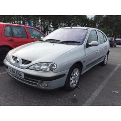 2001 RENAULT MEGANE 5 DOOR HATCHBACK CHEAP CAR MOT SPACIOUS SILVER NOT SCENIC LAGUNA FOCUS ASTRA KA