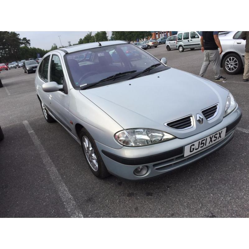 2001 RENAULT MEGANE 5 DOOR HATCHBACK CHEAP CAR MOT SPACIOUS SILVER NOT SCENIC LAGUNA FOCUS ASTRA KA