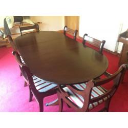 Dining table and 6 chairs