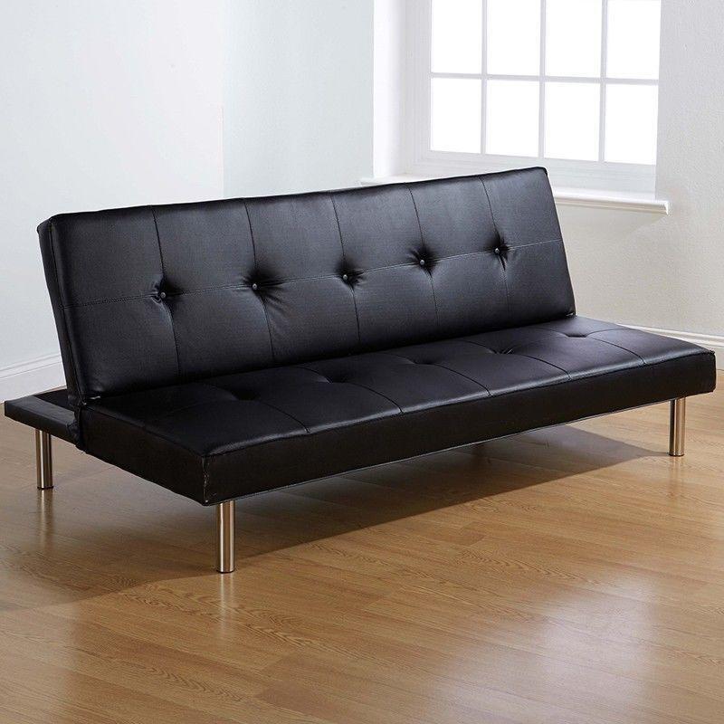 Brand New Italian Click Clack Leather Sofa Bed Delivery Available All Over London