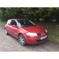 2006(06) RENAULT MEGANE DYNAMIQUE 3 DR HATCH 1.6 16v PETROL LOW MILEAGE 66,000