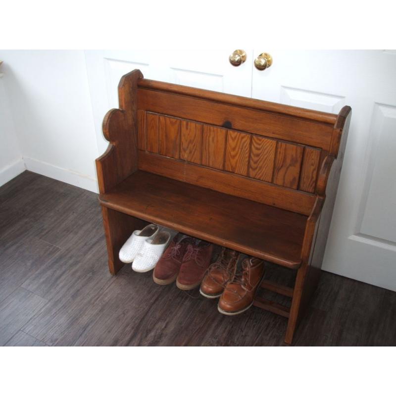 Victorian Small Pitch Pine Church Pew (1862)