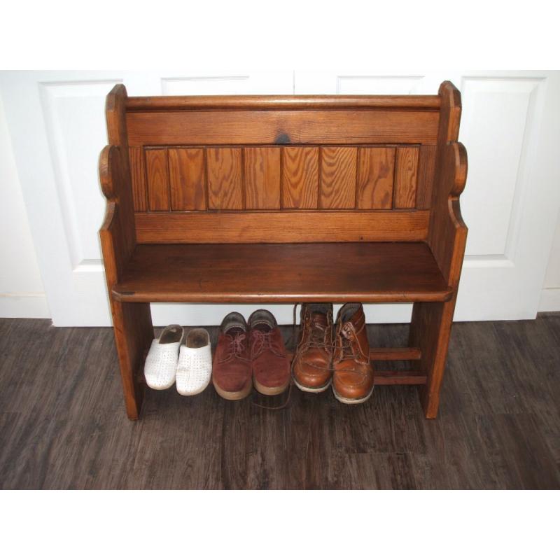 Victorian Small Pitch Pine Church Pew (1862)