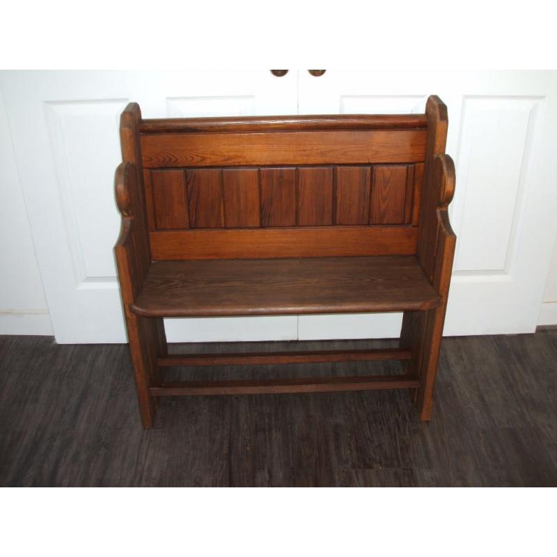 Victorian Small Pitch Pine Church Pew (1862)