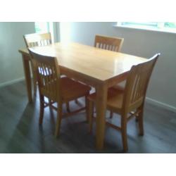 Table and 4 chairs