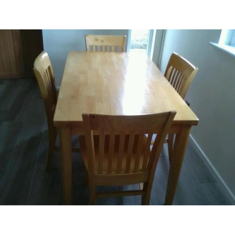 Table and 4 chairs