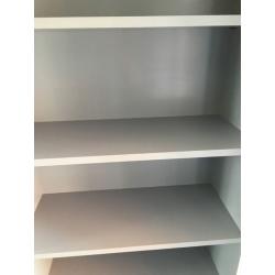 White blue/grey and wood immaculate bookcase for sale!