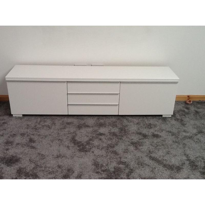 white glossy furniture.TV unit,2 side tables,coffee table