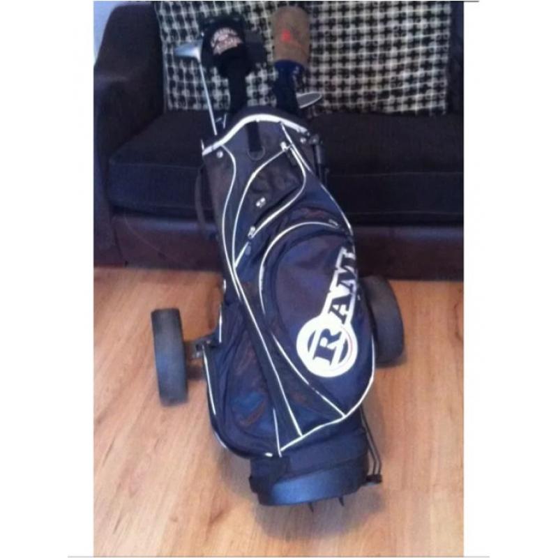 Power kaddy trolley and ram golf bag