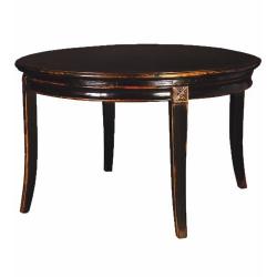 TABLE & 4 CHAIRS: 'oriental black' / round / dining / kitchen / large