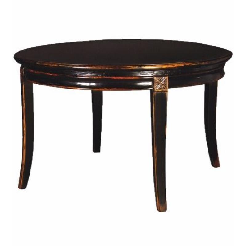 TABLE & 4 CHAIRS: 'oriental black' / round / dining / kitchen / large