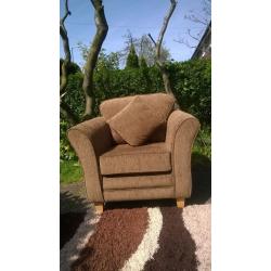 New Chocolate Natural Fabric Designer Arm Chair