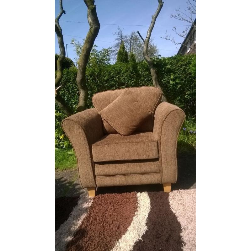 New Chocolate Natural Fabric Designer Arm Chair