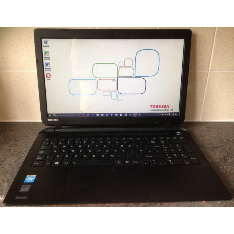 15 inch Toshiba Satellite C50 Windows 10 Office Intel 4GB RAM, 500Gb HDD HDMI webcam Laptop notebook