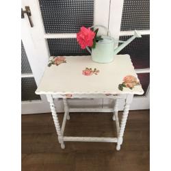 FREE DELIVERY SIDE TABLE BEDSIDE TABLE SHABBY CHIC ROSES