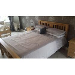 white oak king size bed frame