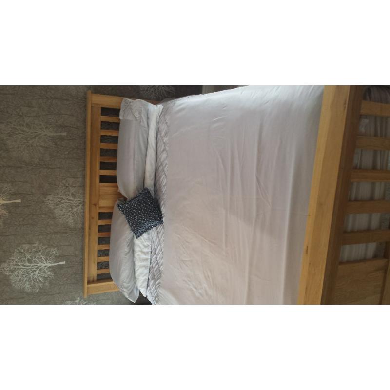 white oak king size bed frame