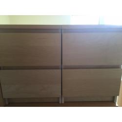 Set of IKEA Malm Bedroom Furniture in Birch