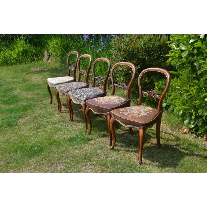 5 antique chairs.