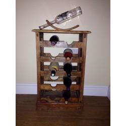 10 bottle wooden and mental wine rack