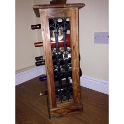 10 bottle wooden and mental wine rack