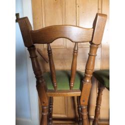 Breakfast Bar Stools- Two, Solid Wood OAK, Traditional Design