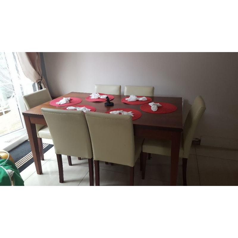 Dining table with 6 chairs