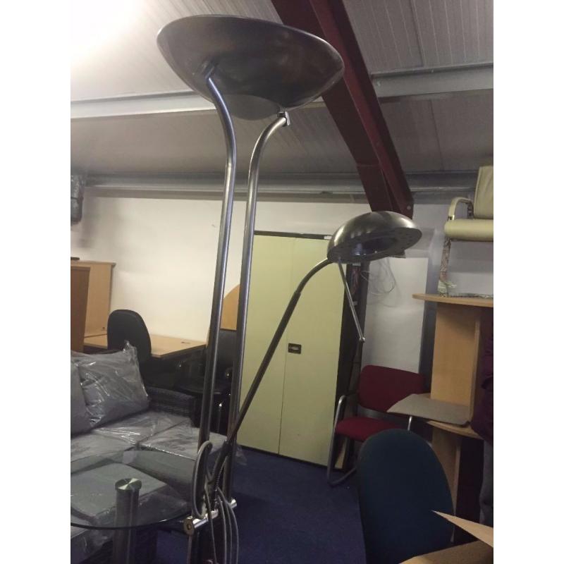 Tall standing adjustable double lamp