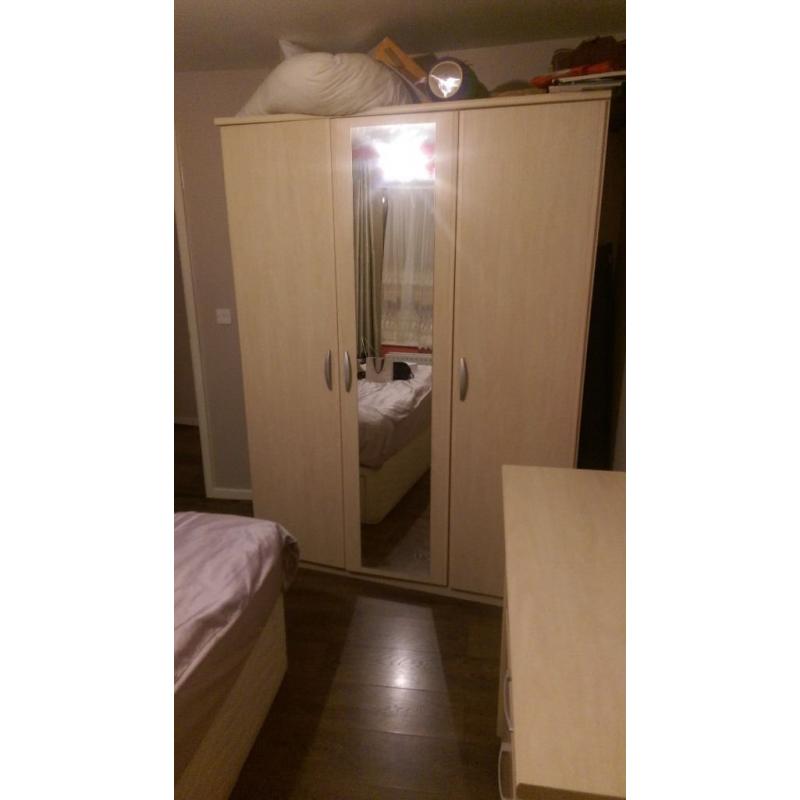 Wardrobe, Chest and Bedside Cabinet set