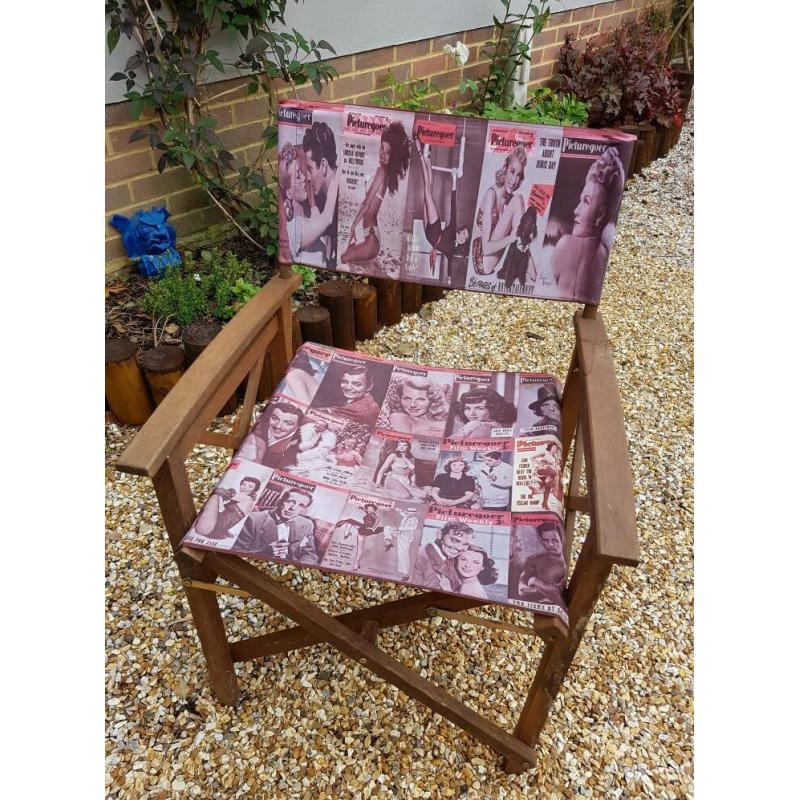 Fab Retro style Picturegoer Design Directors Chair - Home or Garden