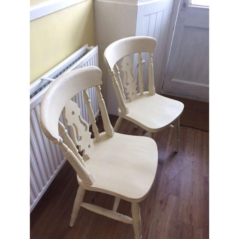 Annie Sloan painted Solid Pine Four Chairs (Free Delivery)