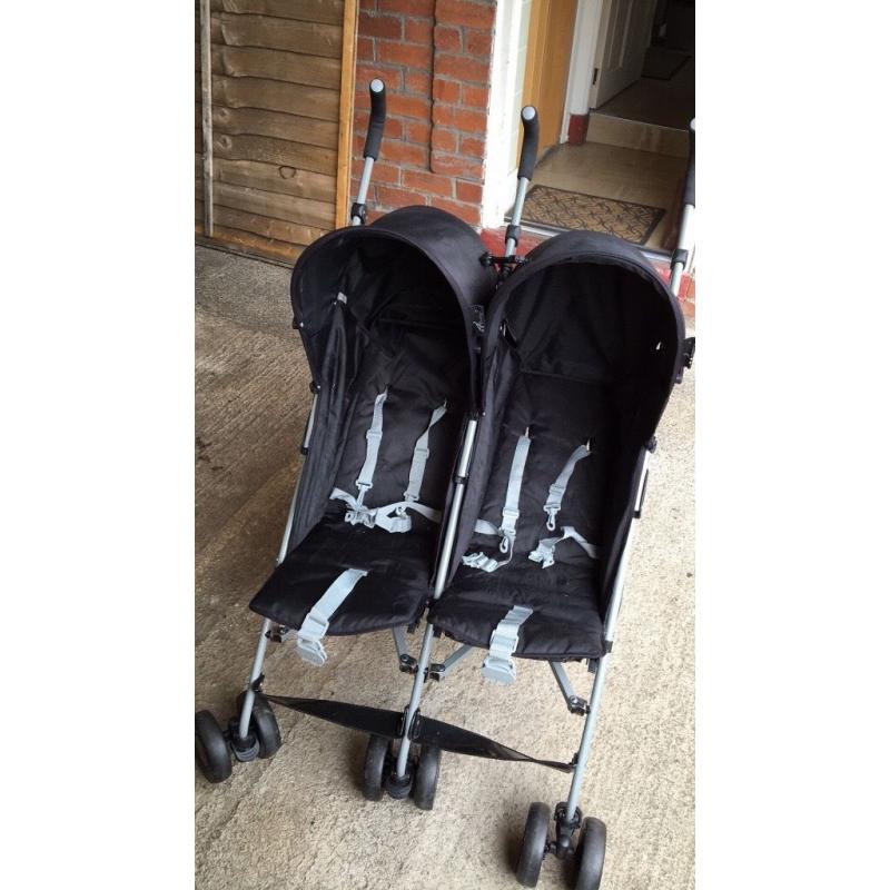 4baby black Double buggy