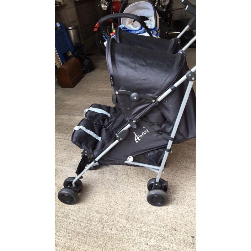 4baby black Double buggy