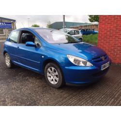 Peugeot 307s 1.6 3dr petrol 1 year mot low mileage not fiat punto corsa grande