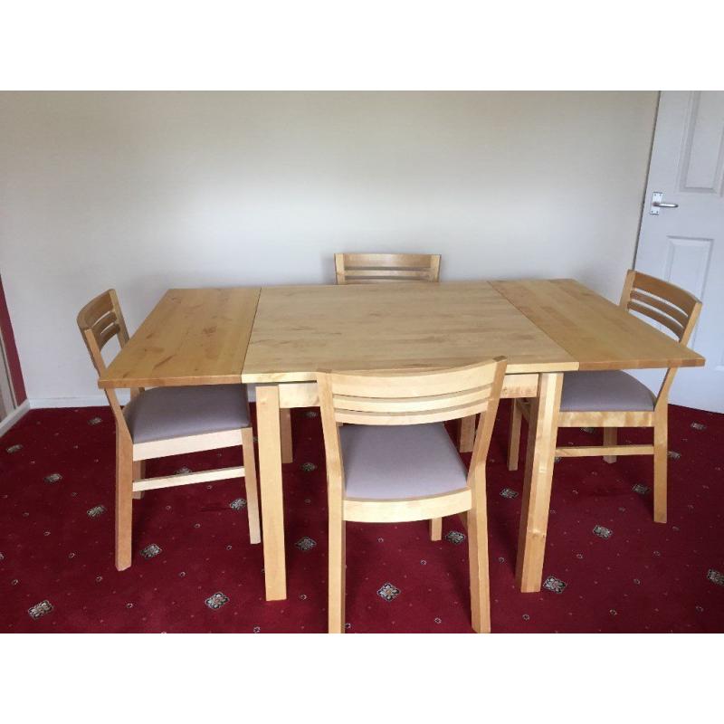 DINING TABLE (EXTENDING) AND 4 CHAIRS - Last chance going to charity next week!