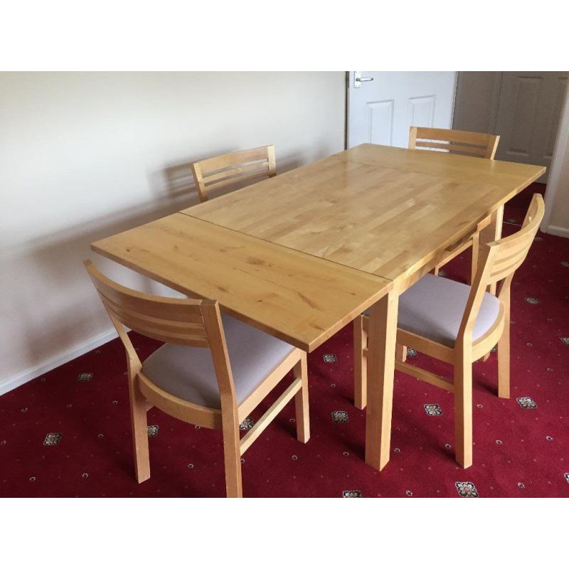 DINING TABLE (EXTENDING) AND 4 CHAIRS - Last chance going to charity next week!