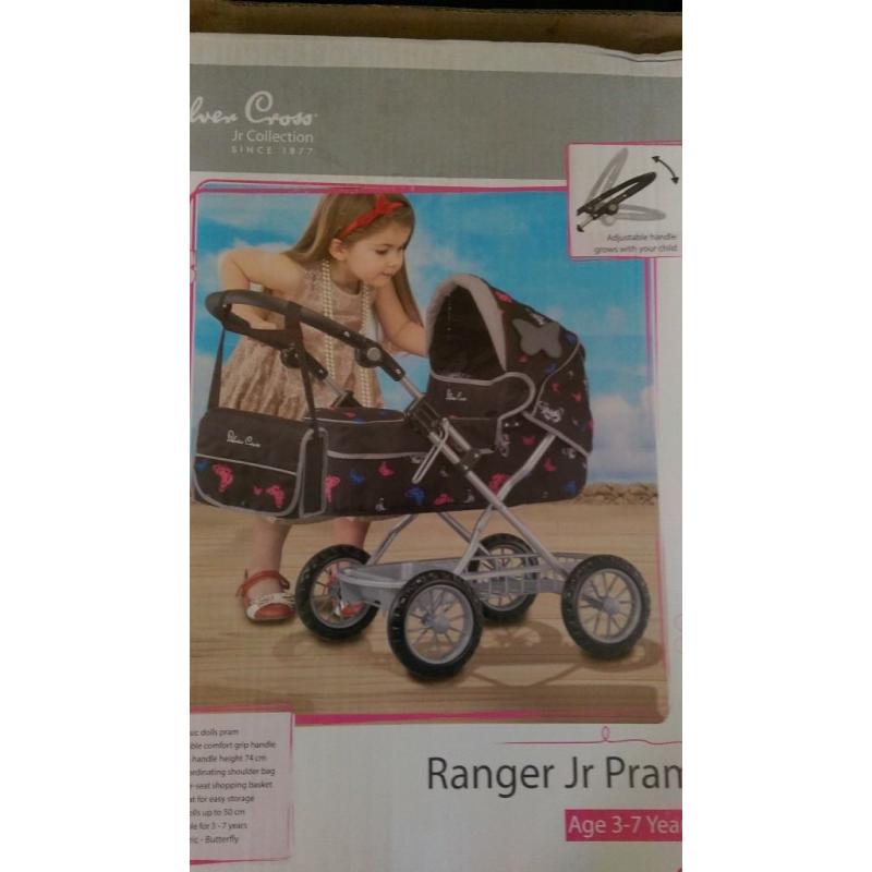 silver cross doll pram new condition