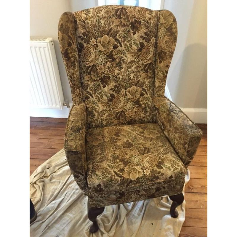 Wingback arm chairs x 2