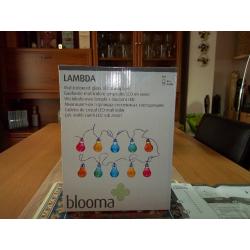 IKEA LAMBDA BLOONA 10 MULTICOLOURED GLASS LED STRING LIGHT STILL IN BOX NEVER OPENED