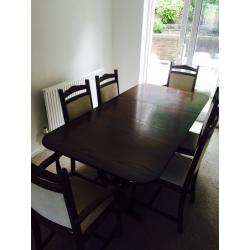 Dining Room Table extending with 6 chairs