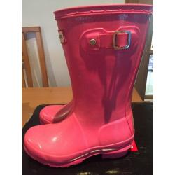 Hunter wellies pink glitter size 12 Mintlaw