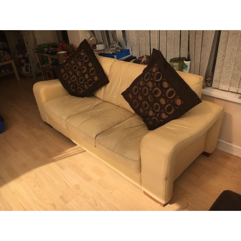 Leather 3/4 seater sofa - bargain MUST go today