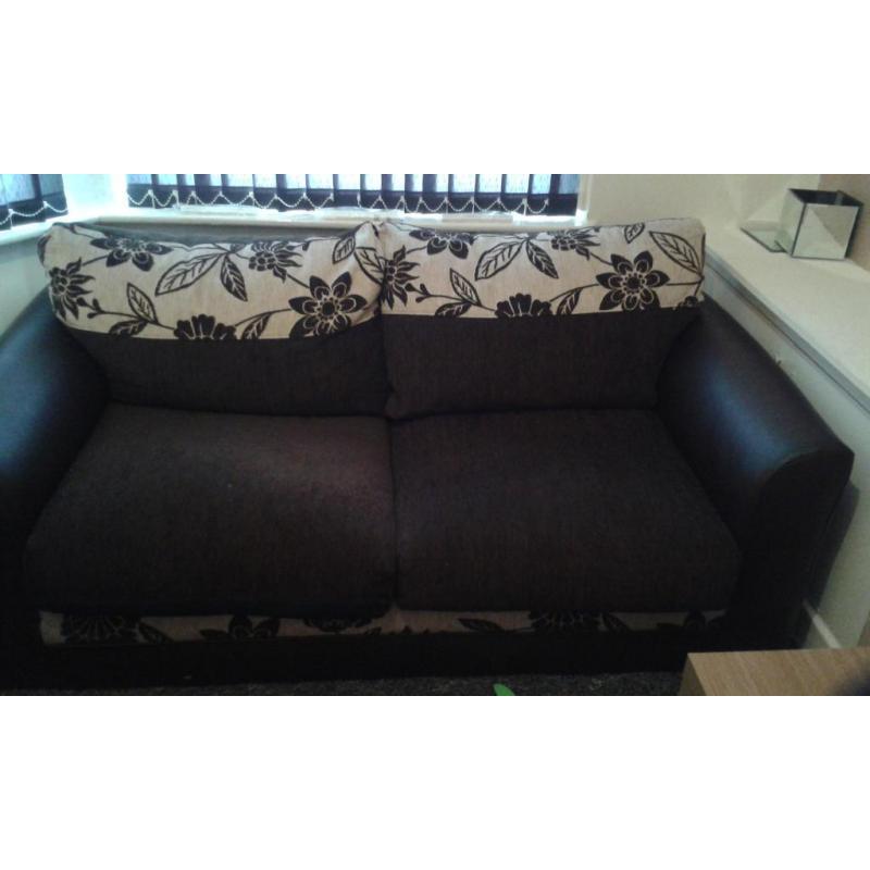 brown sofa for sale a year old hardly been sat on good condition 3 an 2 seater